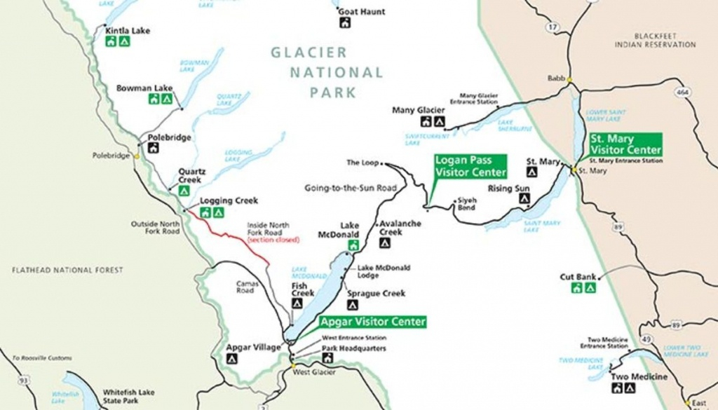 Printable Map Of Glacier National Park Printable Maps Printable Map Of Glacier National Park Printable Maps