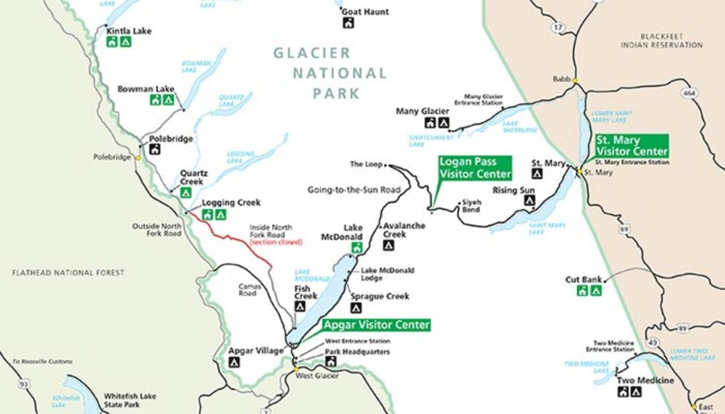 Printable Map Of Glacier National Park Printable Maps