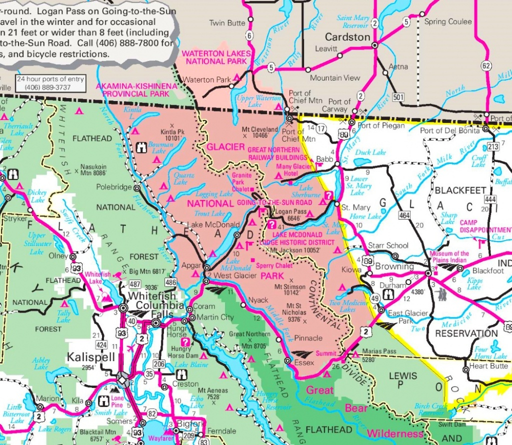 Printable Map Of Glacier National Park Printable Maps Printable Map Of Glacier National Park Printable Maps