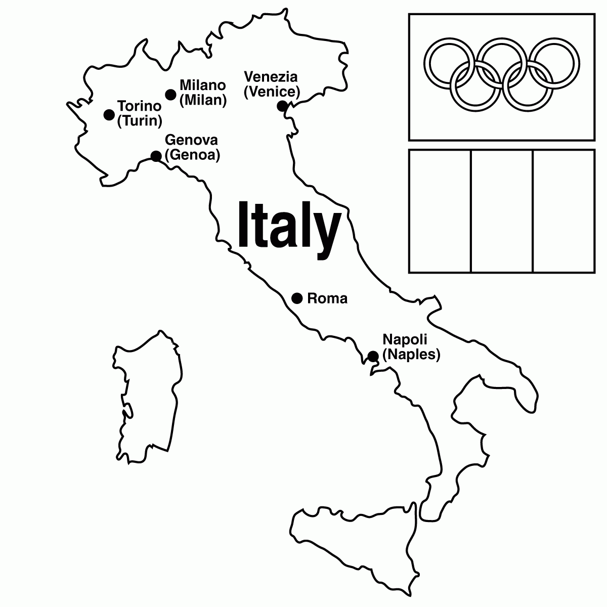 Printable Map Of Italy For Kids Coloring Home