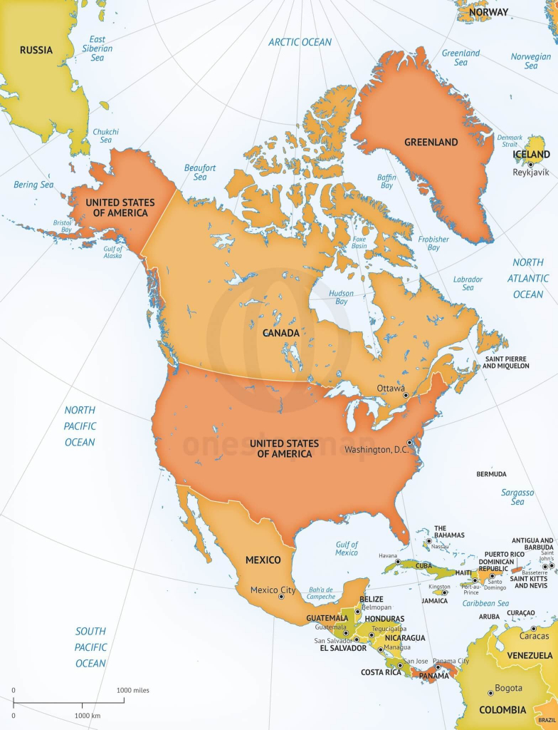 Printable Map Of North America Continent Printable US Maps