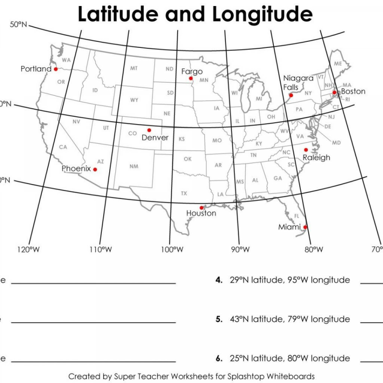 Printable Map Of United States With Latitude And Longitude
