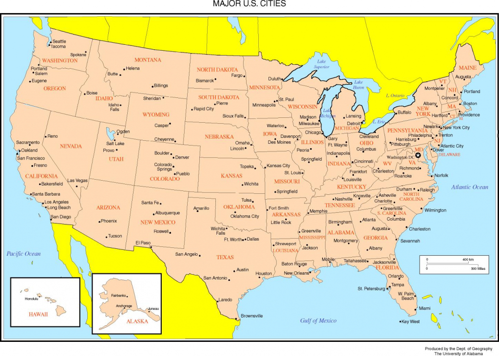 Printable Map Of Usa With Major Cities Printable Maps