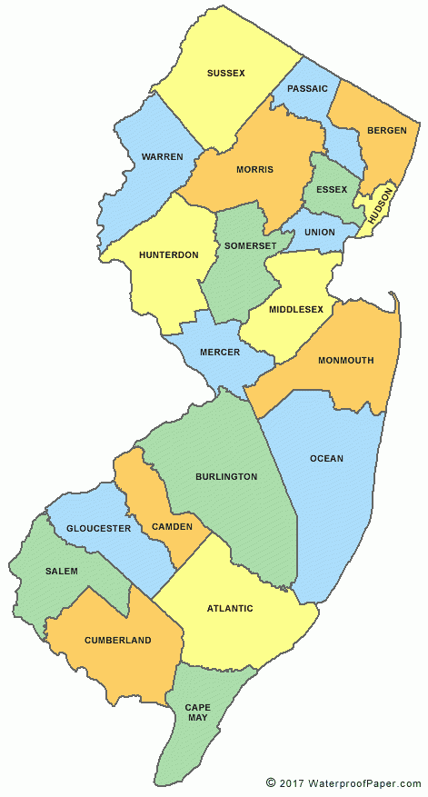 Printable New Jersey Maps State Outline County Cities