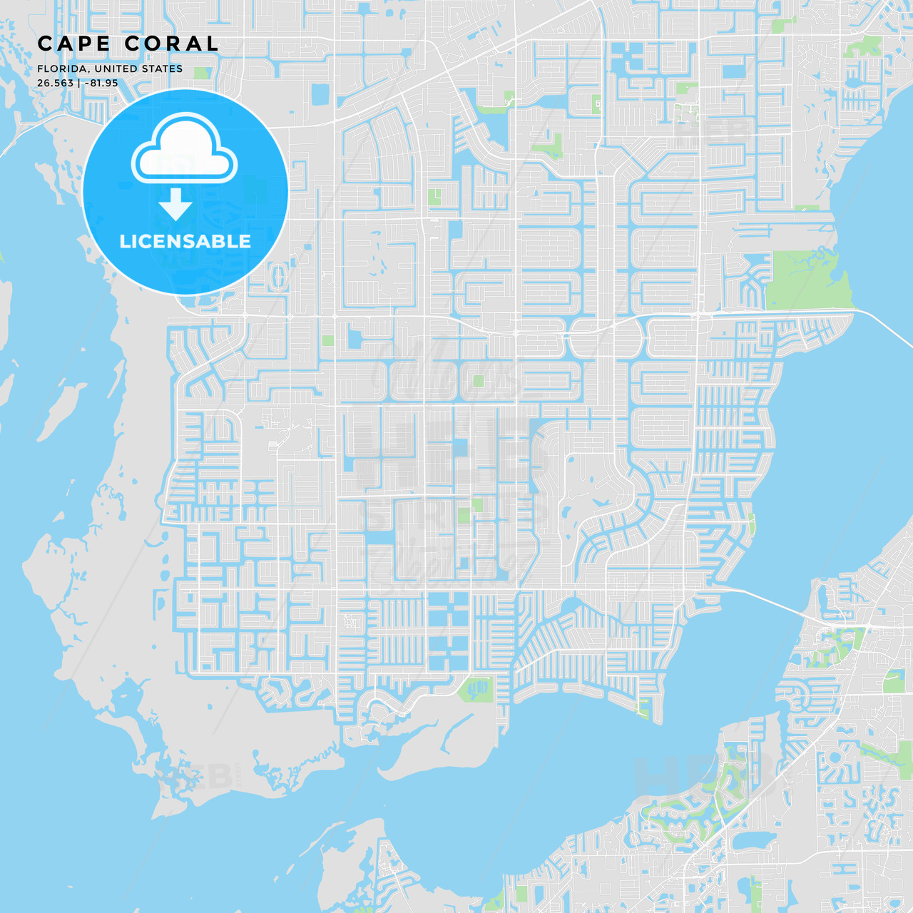 Printable Street Map Of Cape Coral Florida HEBSTREITS 