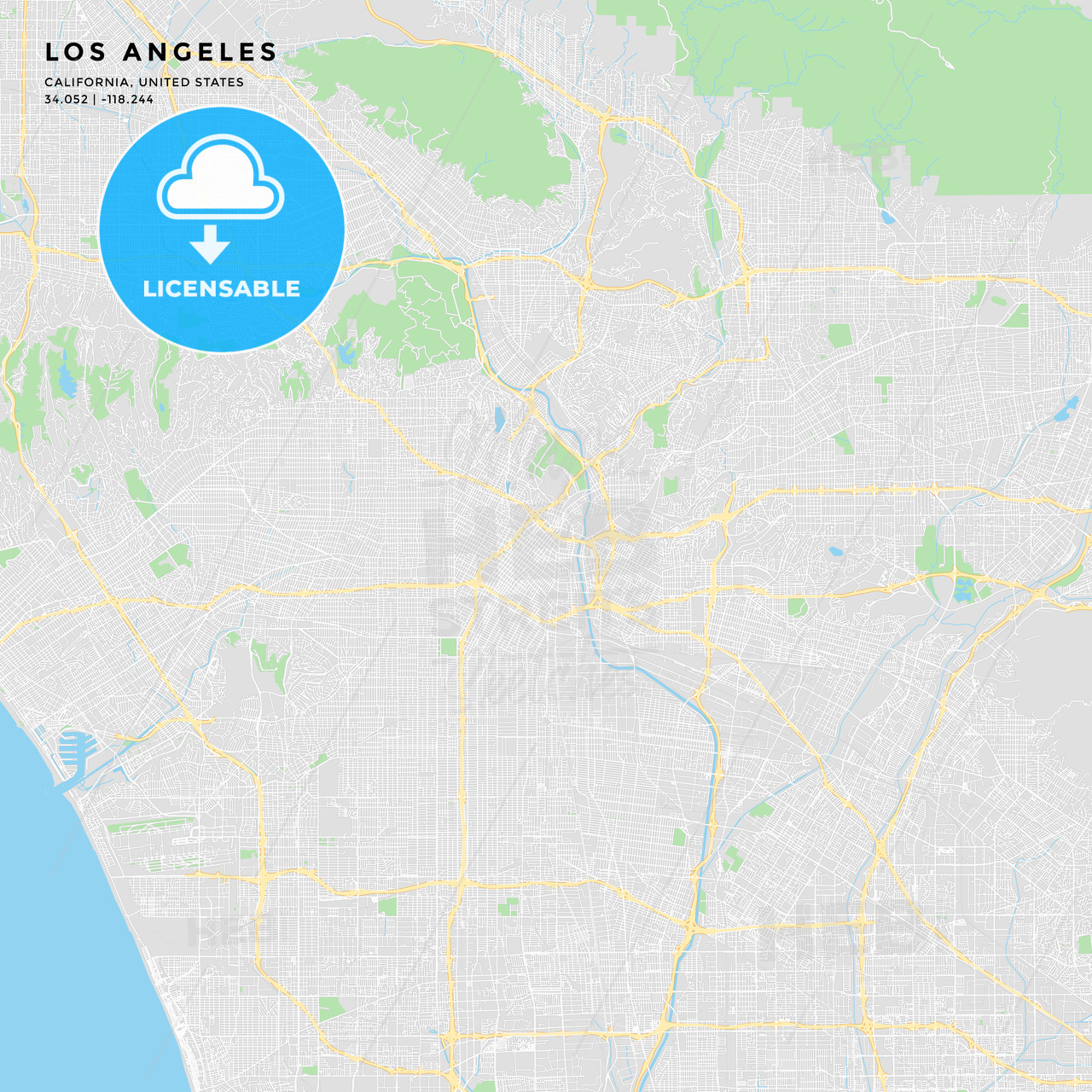 Printable Street Map Of Los Angeles California 