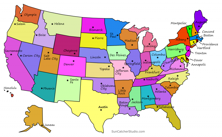 Printable US Maps With States Outlines Of America
