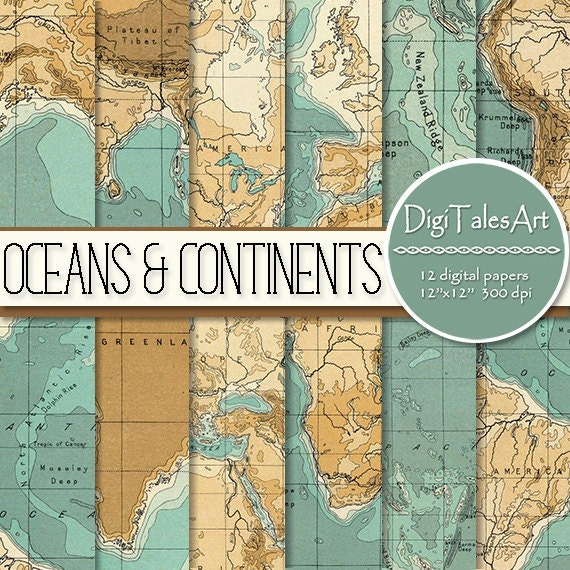 Printable Vintage Map Digital Paper Printable Vintage Map Digital Paper