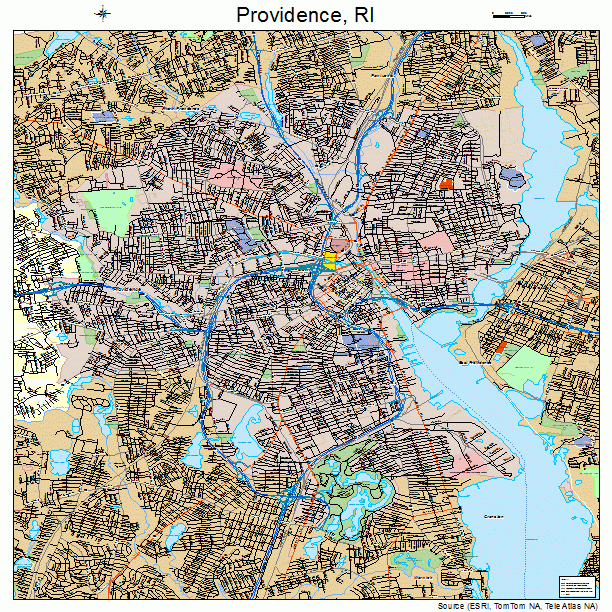 Providence Rhode Island Street Map 4459000