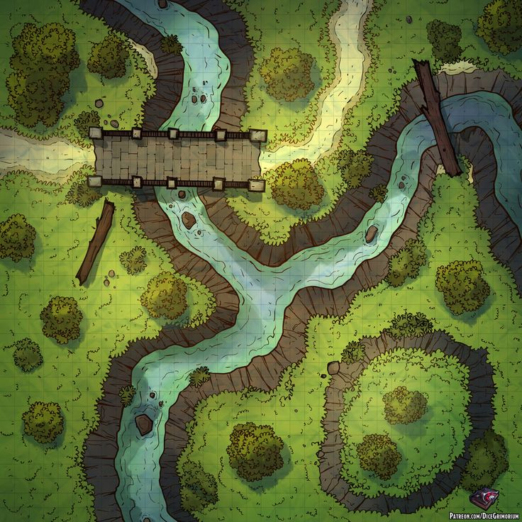River Crossing Battle Map 36x36 DungeonMasters Battle 