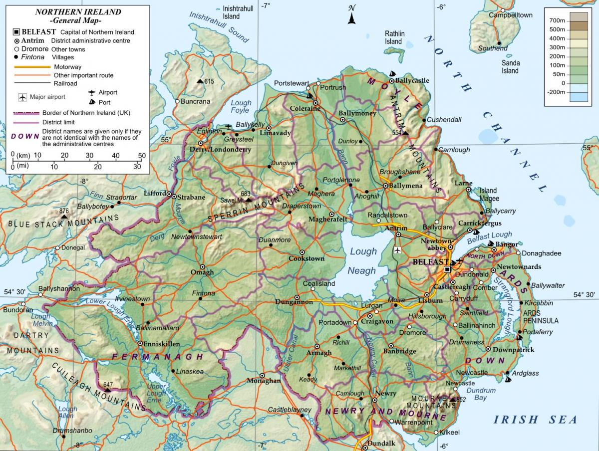 Road Map Of Northern Ireland Street Map Northern Ireland 