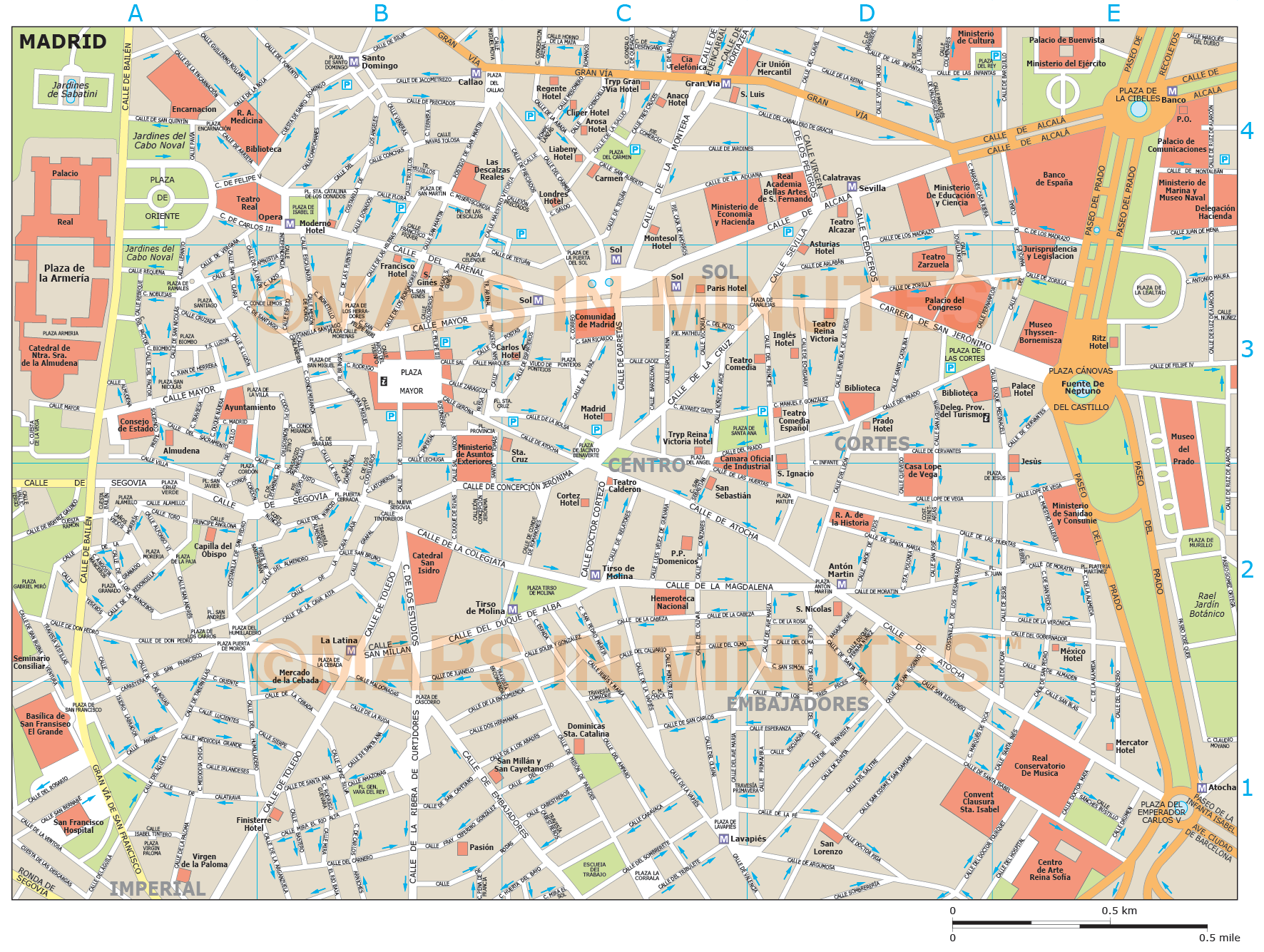 Royalty Free Madrid Illustrator Vector Format City Map