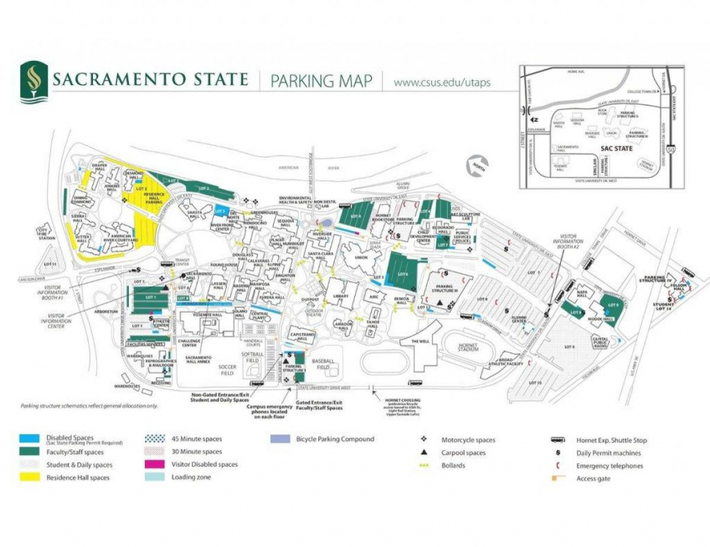 Sac State Campus Map Printable Map