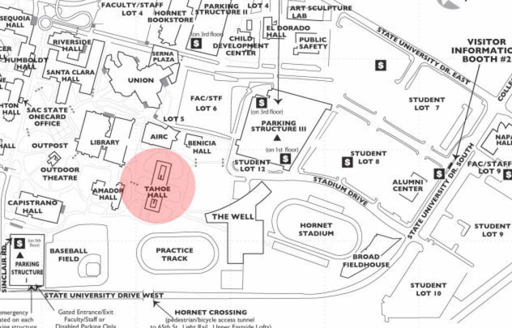 Sac State Campus Map Printable Map