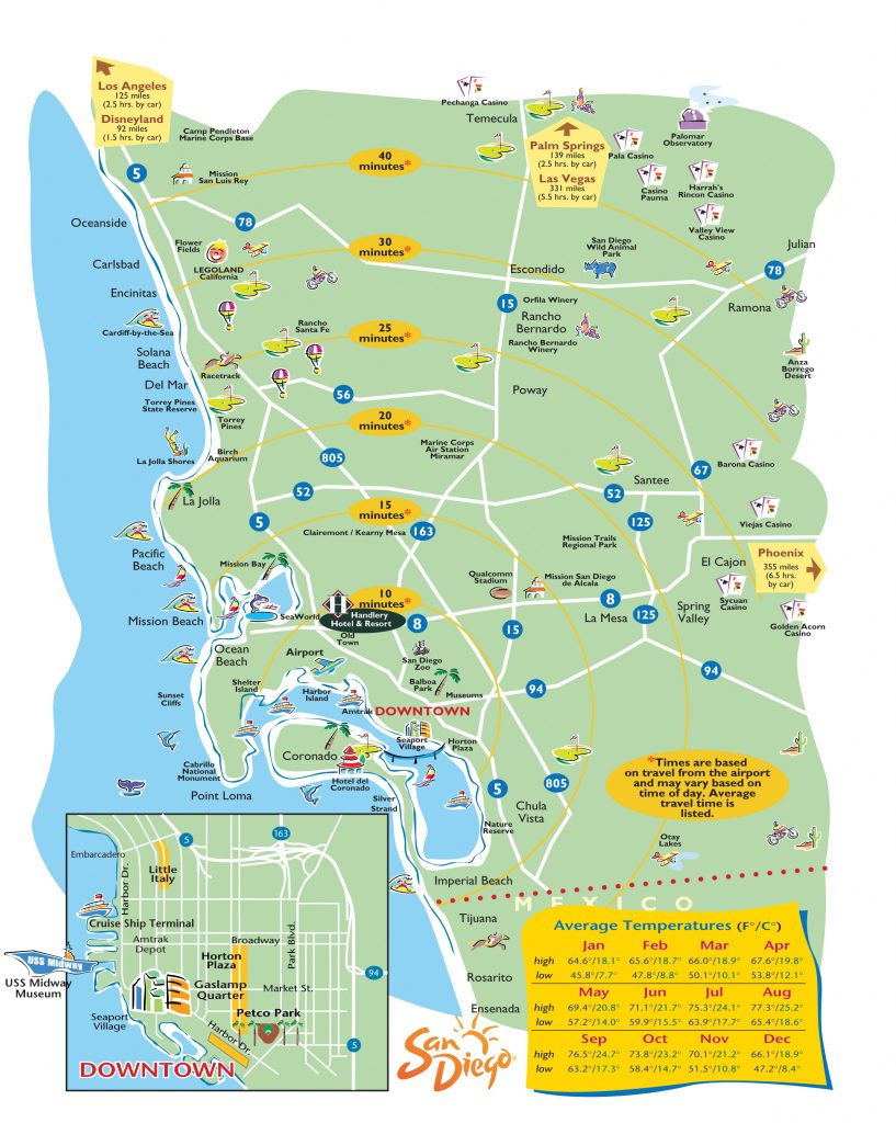 San Diego Attractions Map Printable Printable Maps 