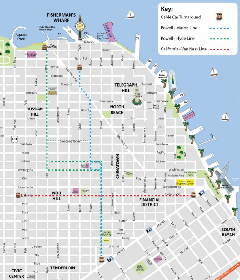 San Francisco Cable Car Map Topdjs In Printable Map San