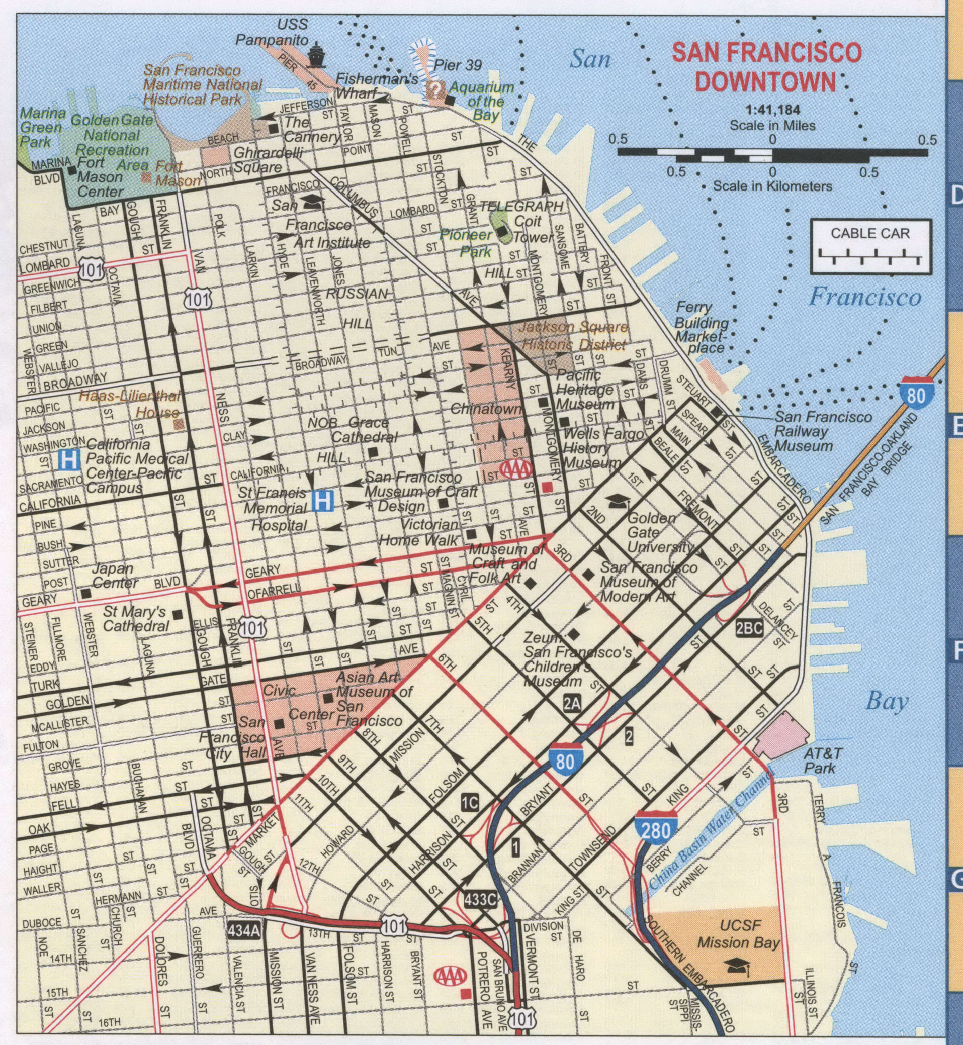 San Francisco Downtown Map Free Printable Map Highway San San Francisco Downtown Map Free Printable Map Highway San