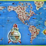 Santa Map 1955 Map Christmas World World Map Printable