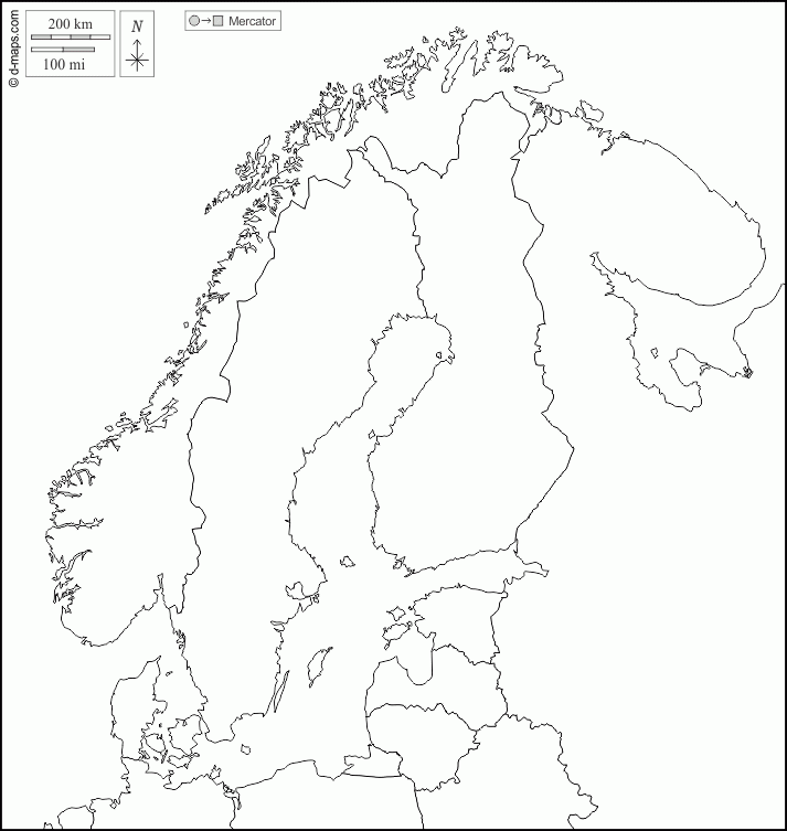 Scandinavia Free Map Free Blank Map Free Outline Map 