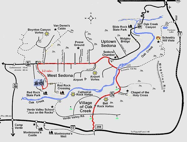 Sedona Bed And Breakfast Directions And Map Sedona 