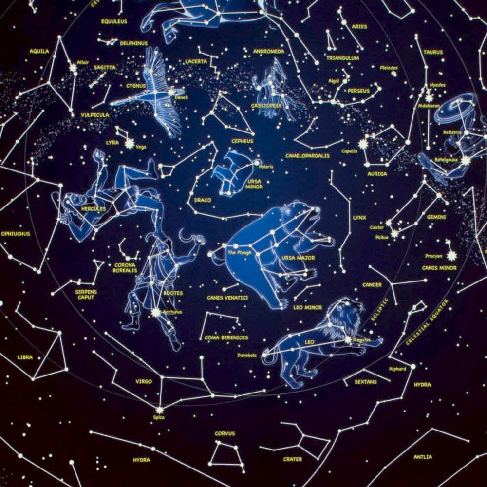 Star Map Northern Hemisphere Glow In The Dark Stars Map