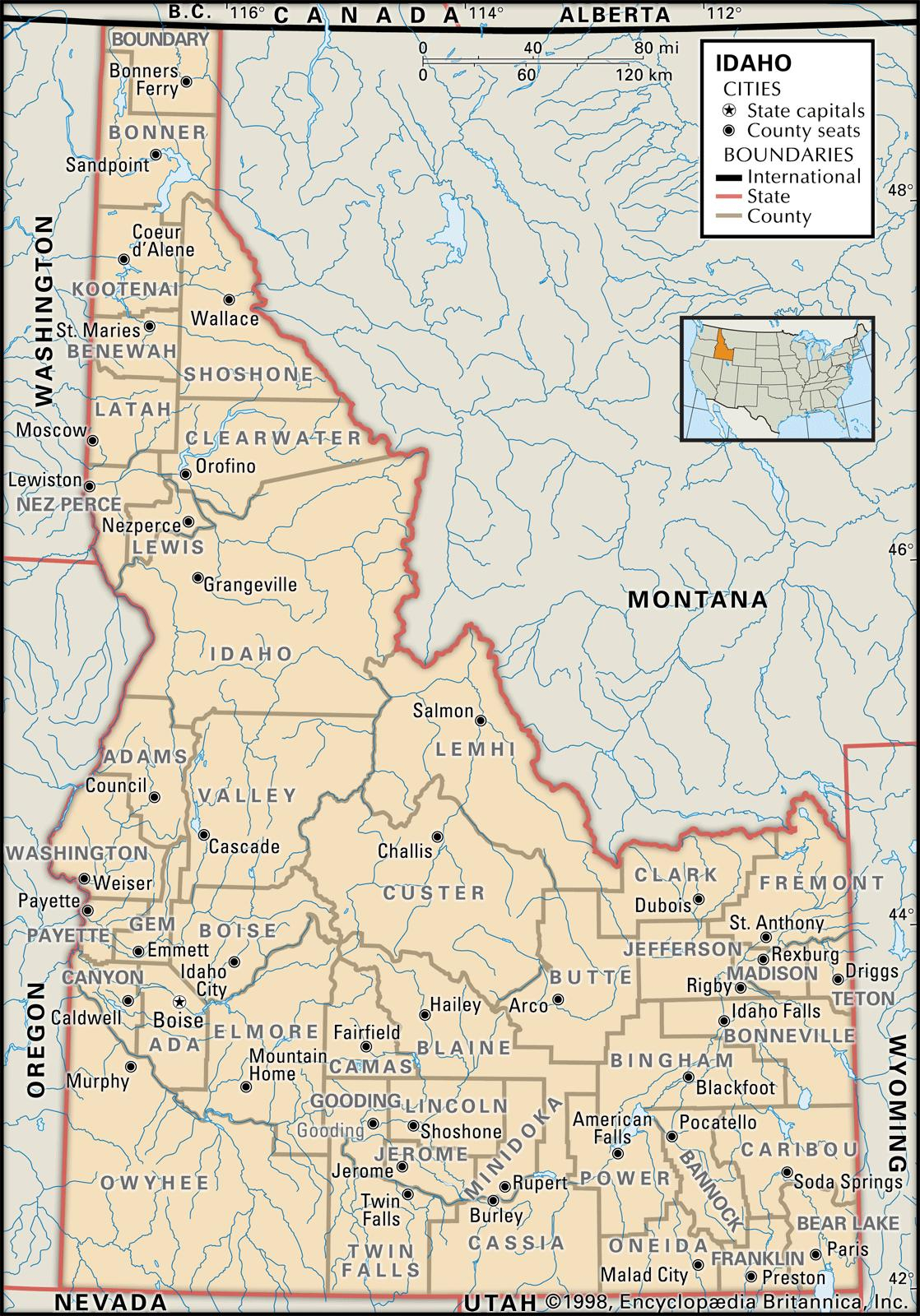 State And County Maps Of Idaho State And County Maps Of Idaho