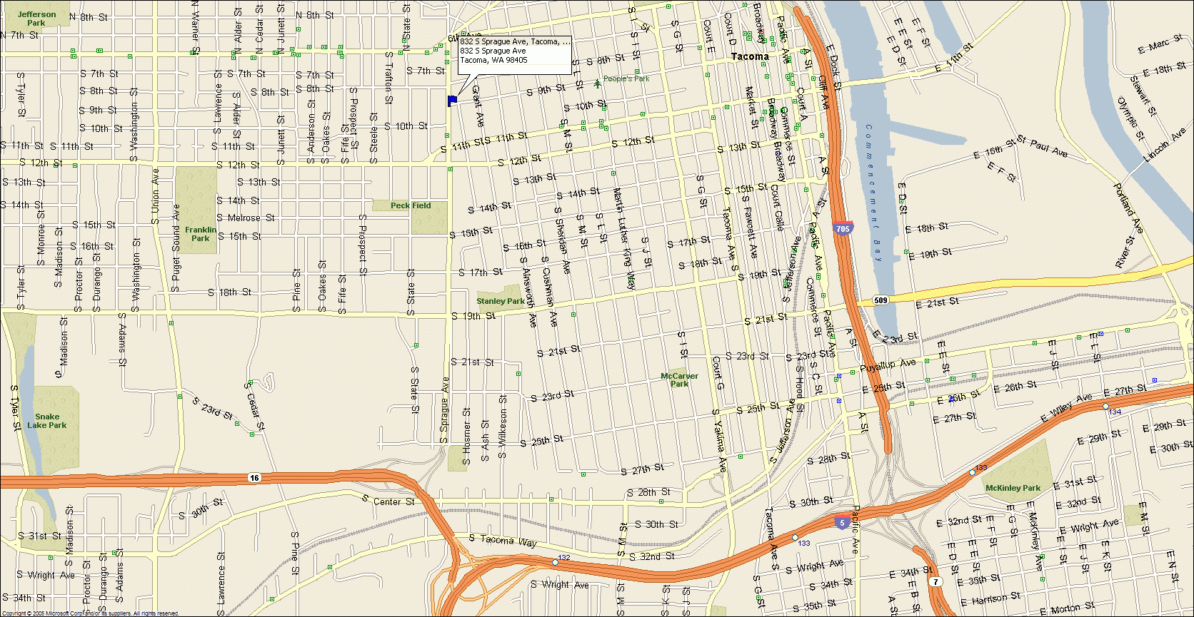 Tacoma Washington City Map Tacoma WA Mappery