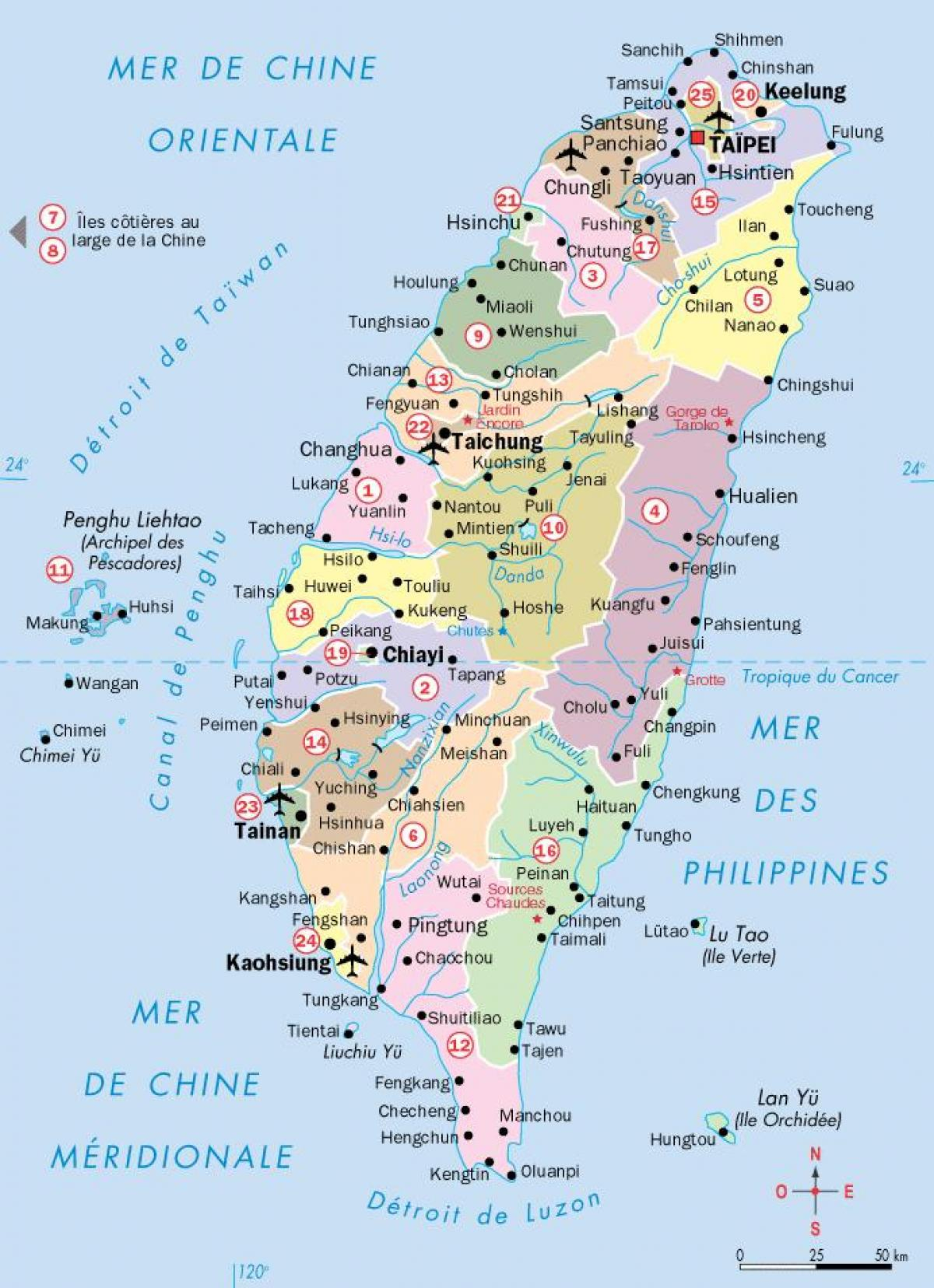 Taiwan Cities Map Map Of Taiwan Cities Eastern Asia Asia 