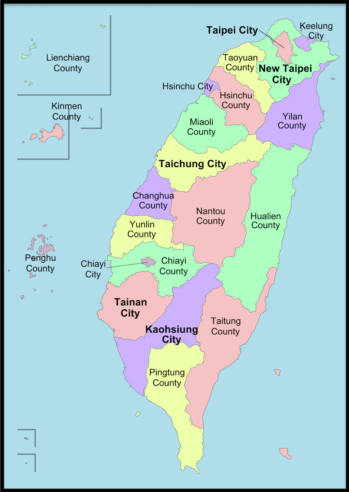 Taiwan Map And Hundreds More Free Printable International Maps