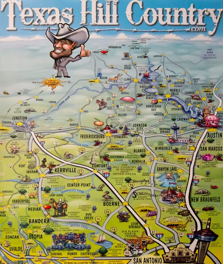 Texas Hill Country Map Poster Texas Hill Country Texas Texas Hill Country Map Poster Texas Hill Country Texas