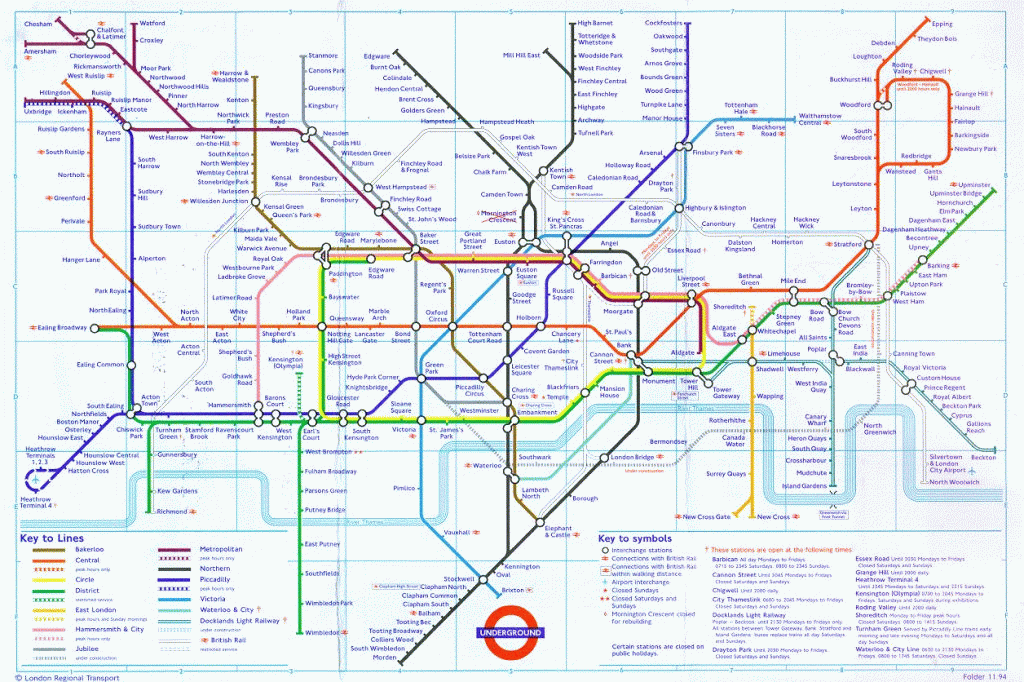 The London Tube Map Archive With Printable London Tube Map 