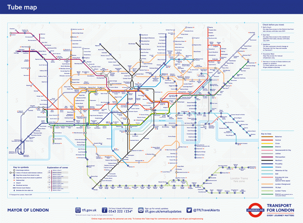 The London Tube Map Archive With Printable London Tube Map 