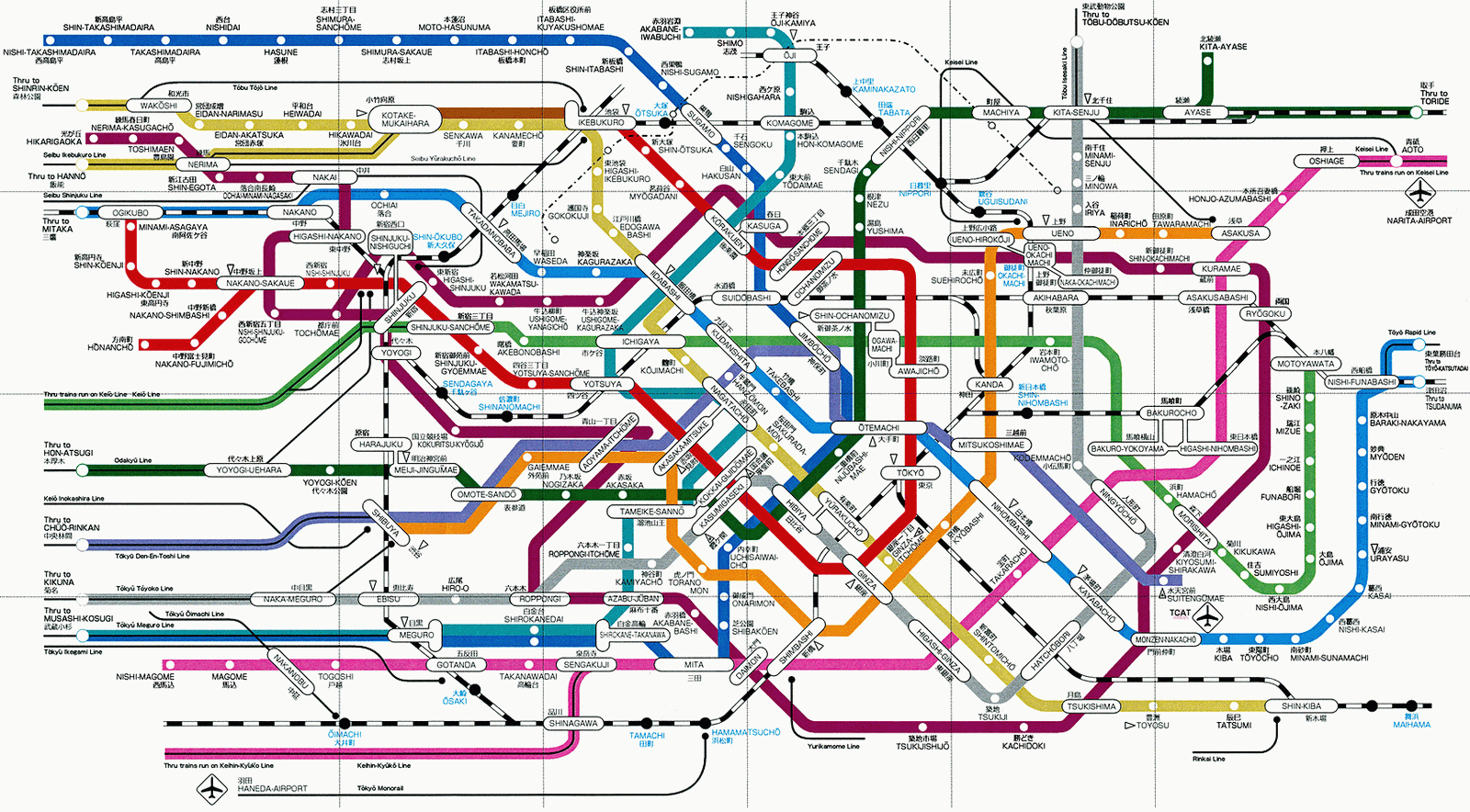 Tokyo Subway Map Free Printable Maps