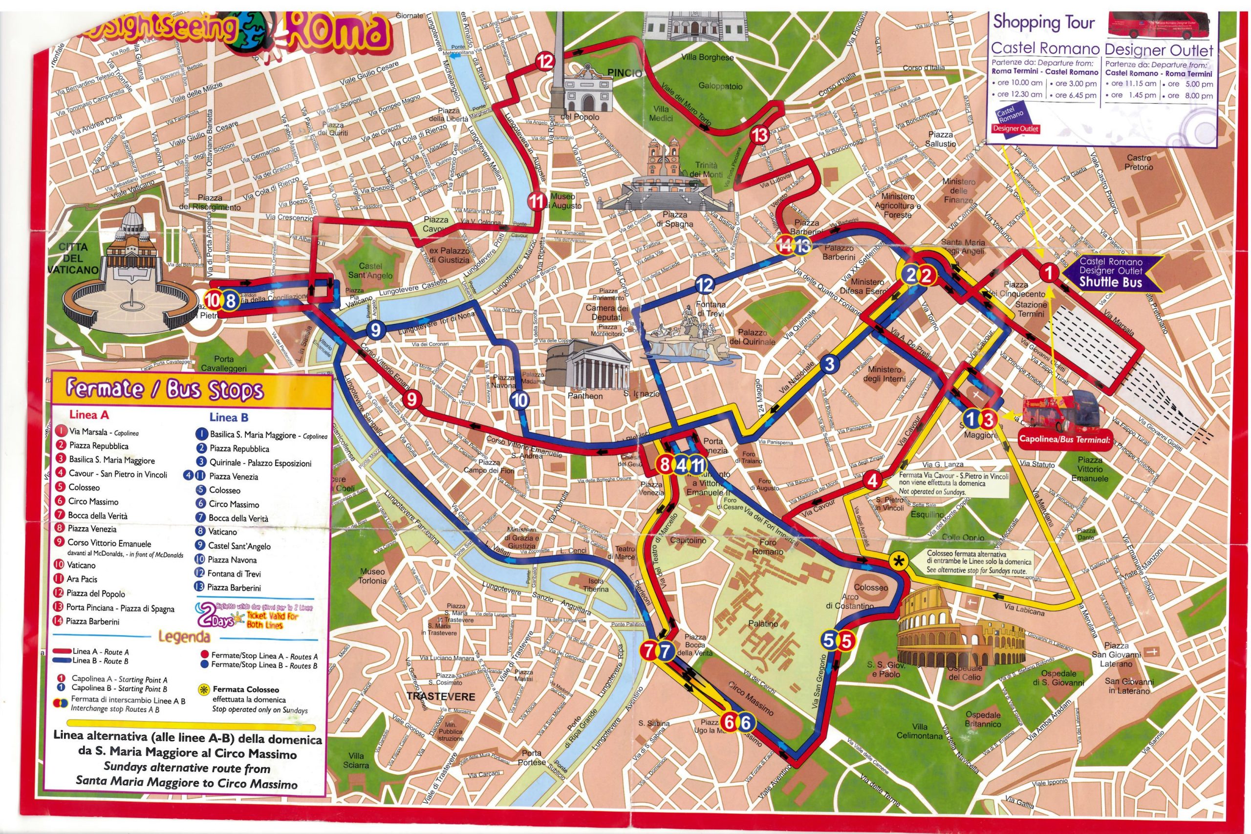 Tourist Map Rome City Map Rome Tourist Rome Attractions