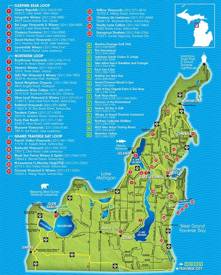 Traverse City Wine Trail Map Leelanau Peninsula Wineries Traverse City Wine Trail Map Leelanau Peninsula Wineries