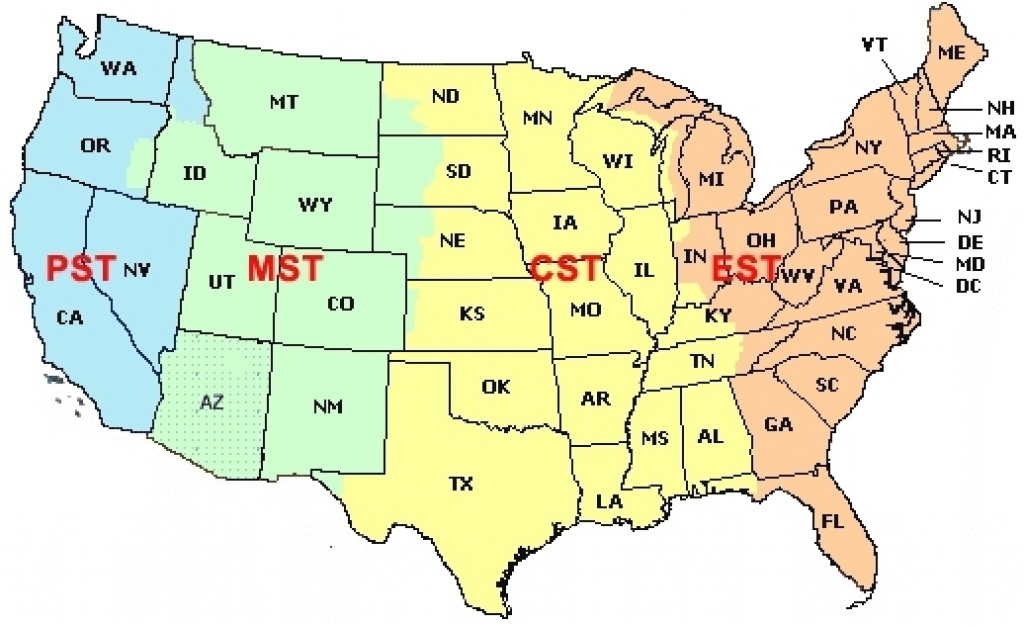 United States Of America Time Zone Map Printable Map