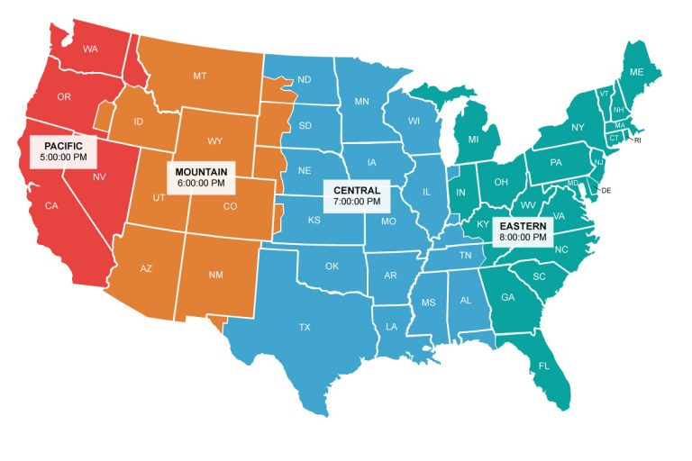 United States Time Zone Map Live Time 