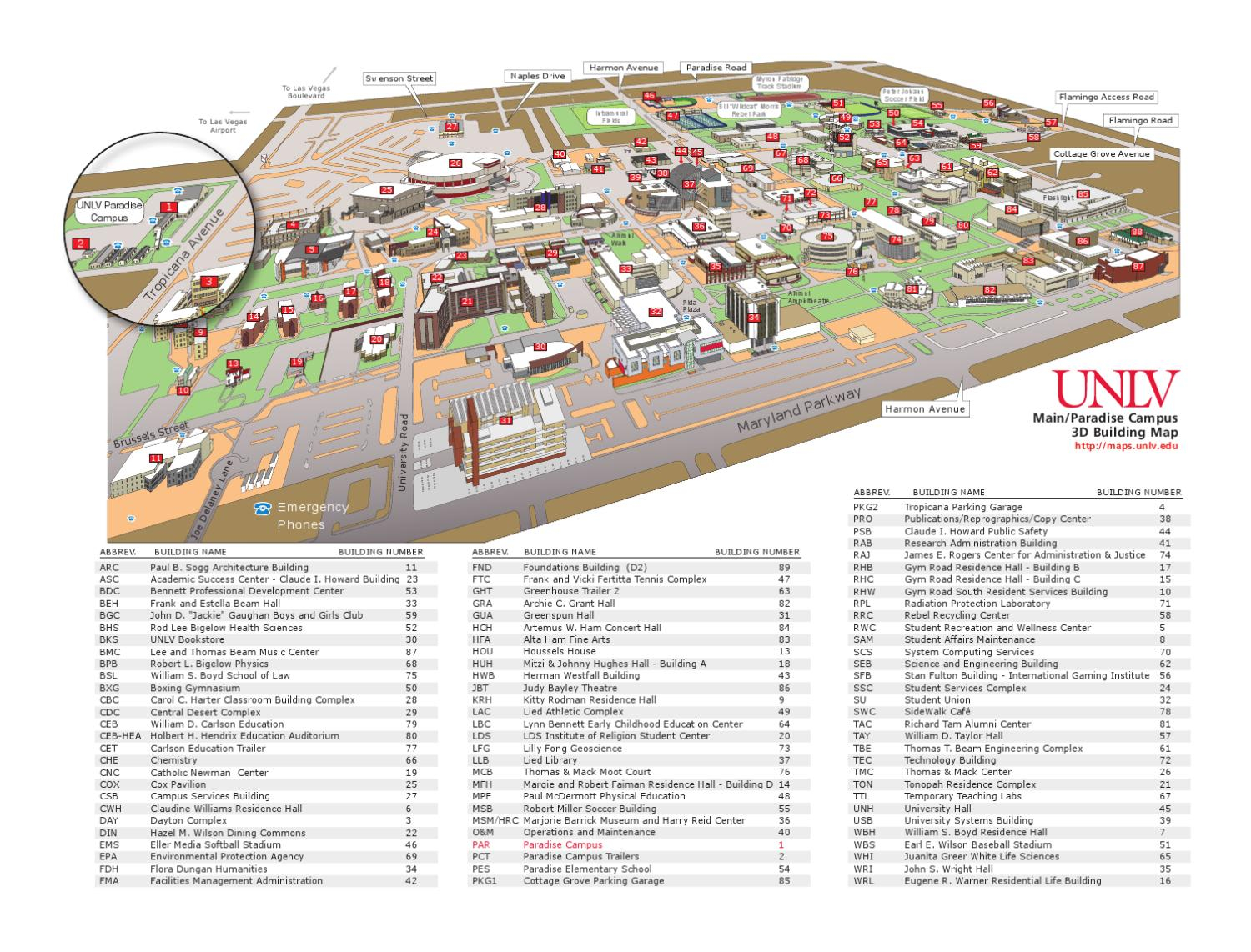 Unlv Campus Map Pdf Boston Massachusetts On A Map