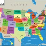 US States And Capitals Map United States Capitals