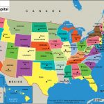 US States And Capitals Map United States Capitals