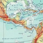 Vintage Physical Map Of North America And Central America