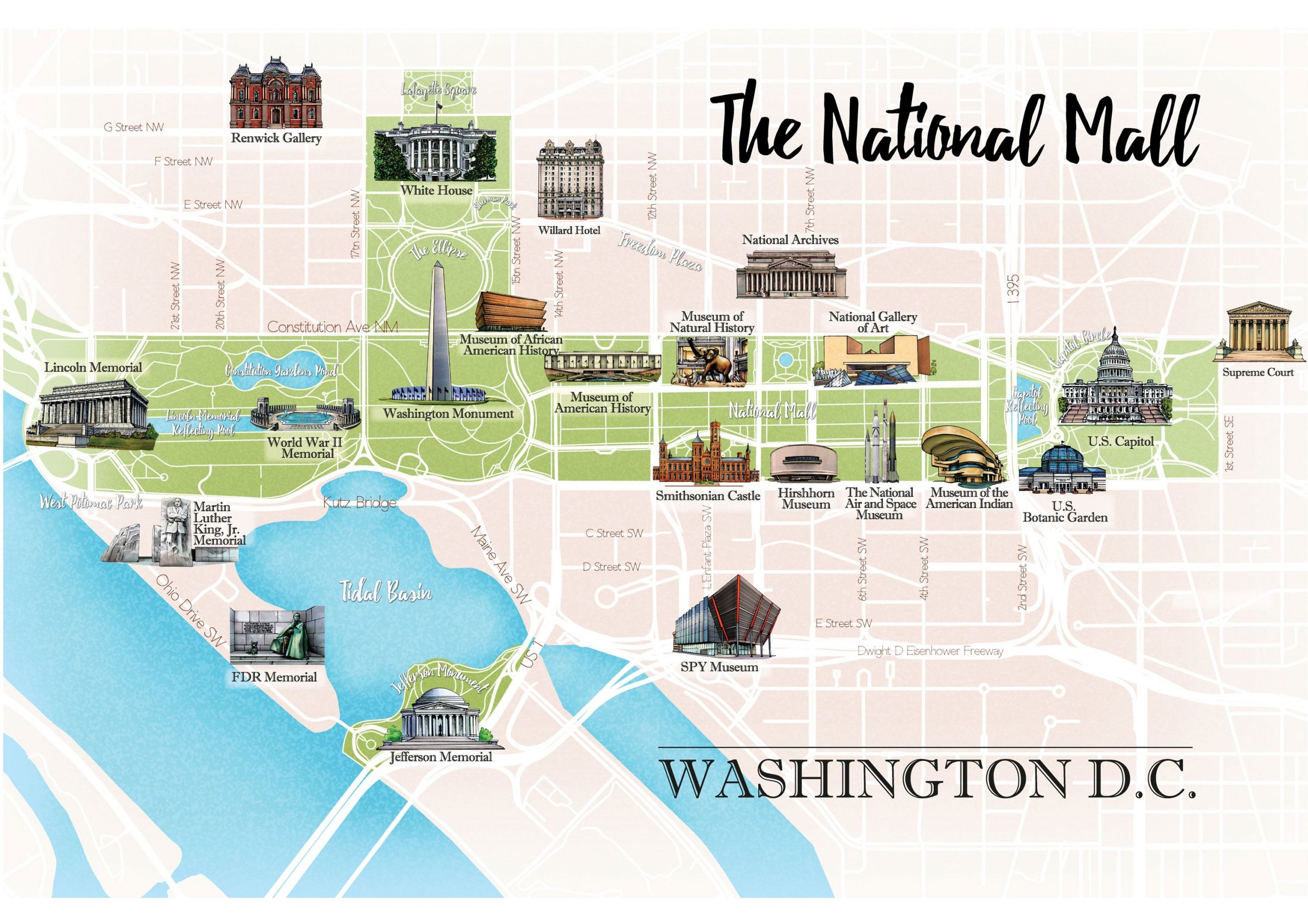 Washington DC National Mall Map National Mall Map 