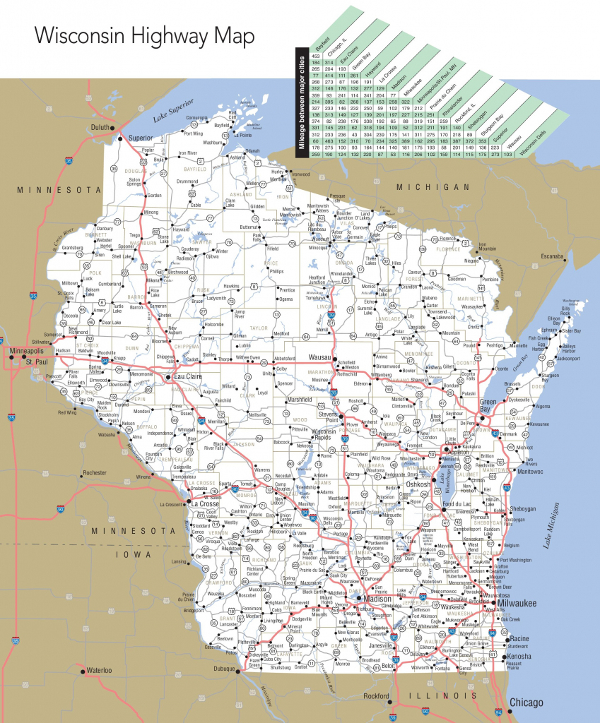 Wisconsin Road Map Printable Printable Maps