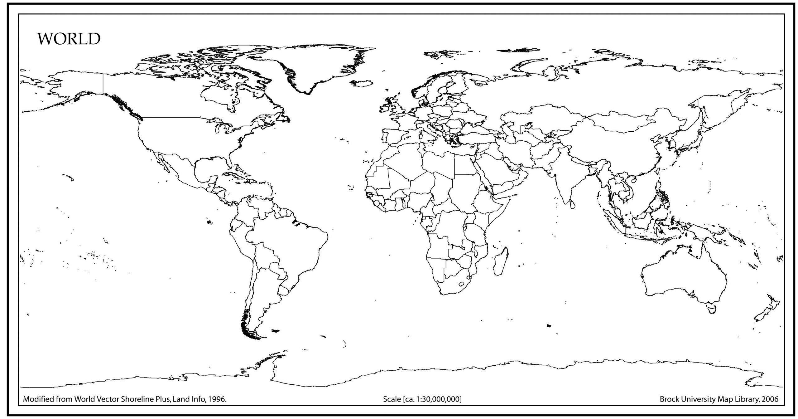 World Map Outline Free Printable World Map World Outline